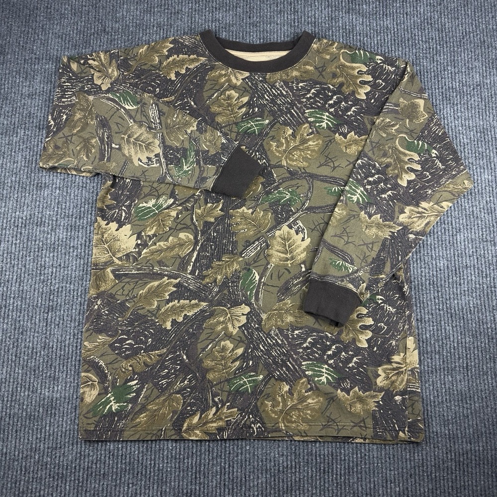 Vintage 90s Master Sportsman Realtree Camo Long Sleeve Shirt Size Large Men's